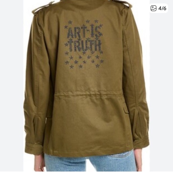 NWT $598 ZADIG and VOLTARE  Military Utility Jacket Back Graphic - Picture 6 of 6